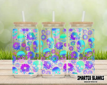 16 oz Libby Wrap -  Skull Holo