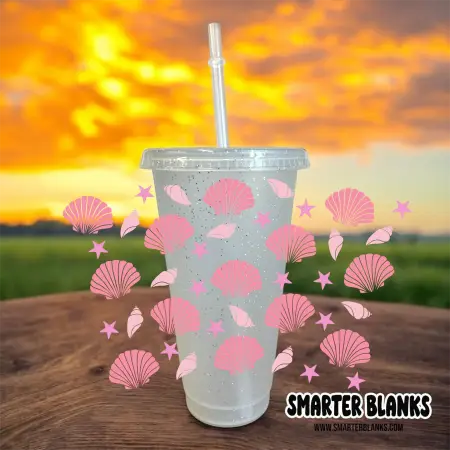 Pink SeaShells 24oz UVDTF