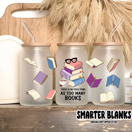 Too Many Books 16oz Libby UVDTF Wrap